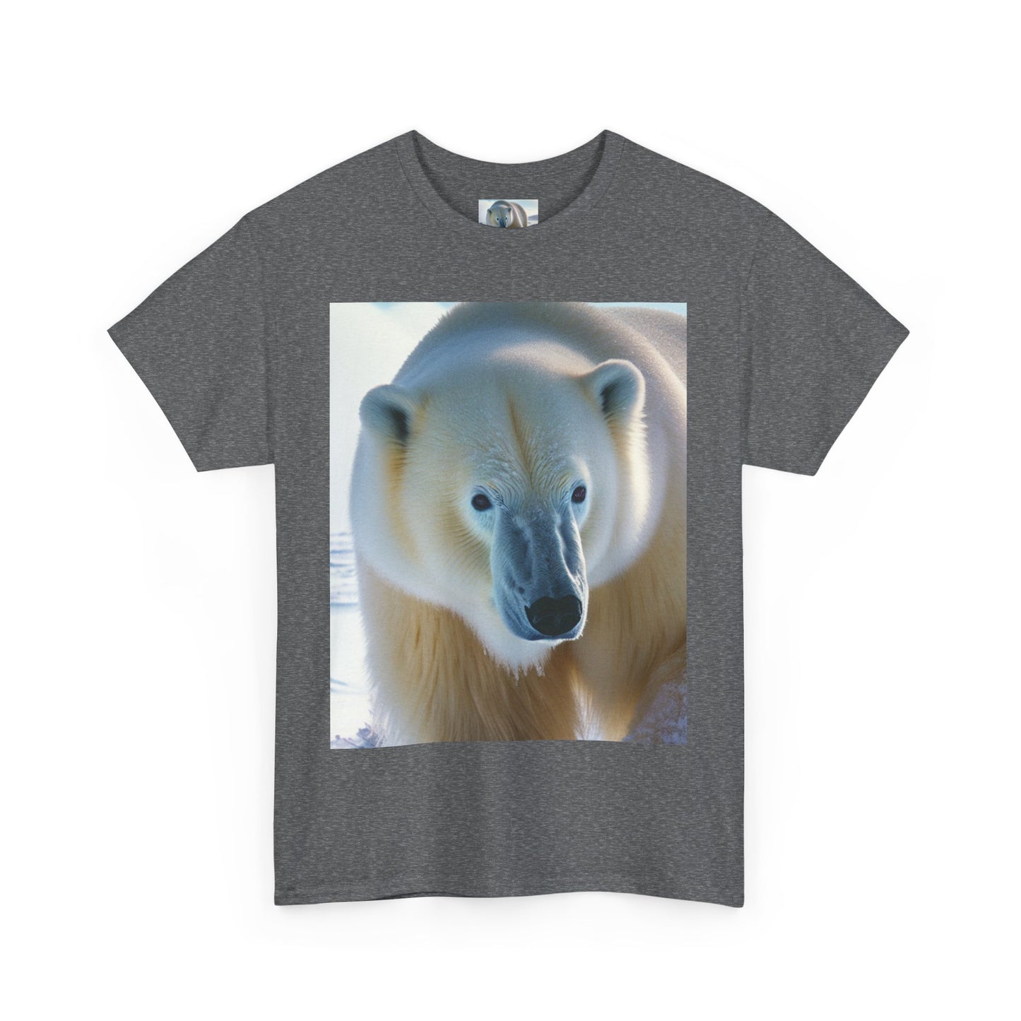 Nature-Inspired Unisex Heavy Cotton Tee with Polar Bear Design