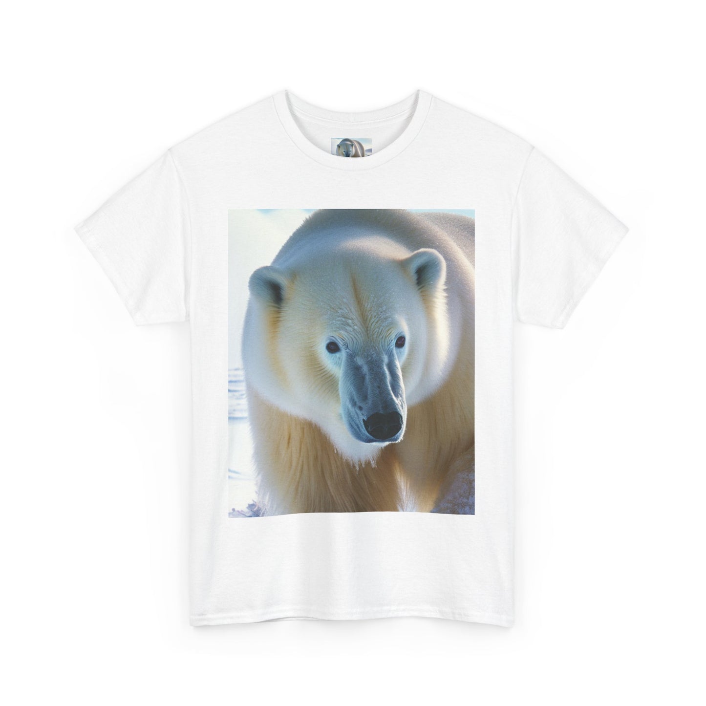 Nature-Inspired Unisex Heavy Cotton Tee with Polar Bear Design