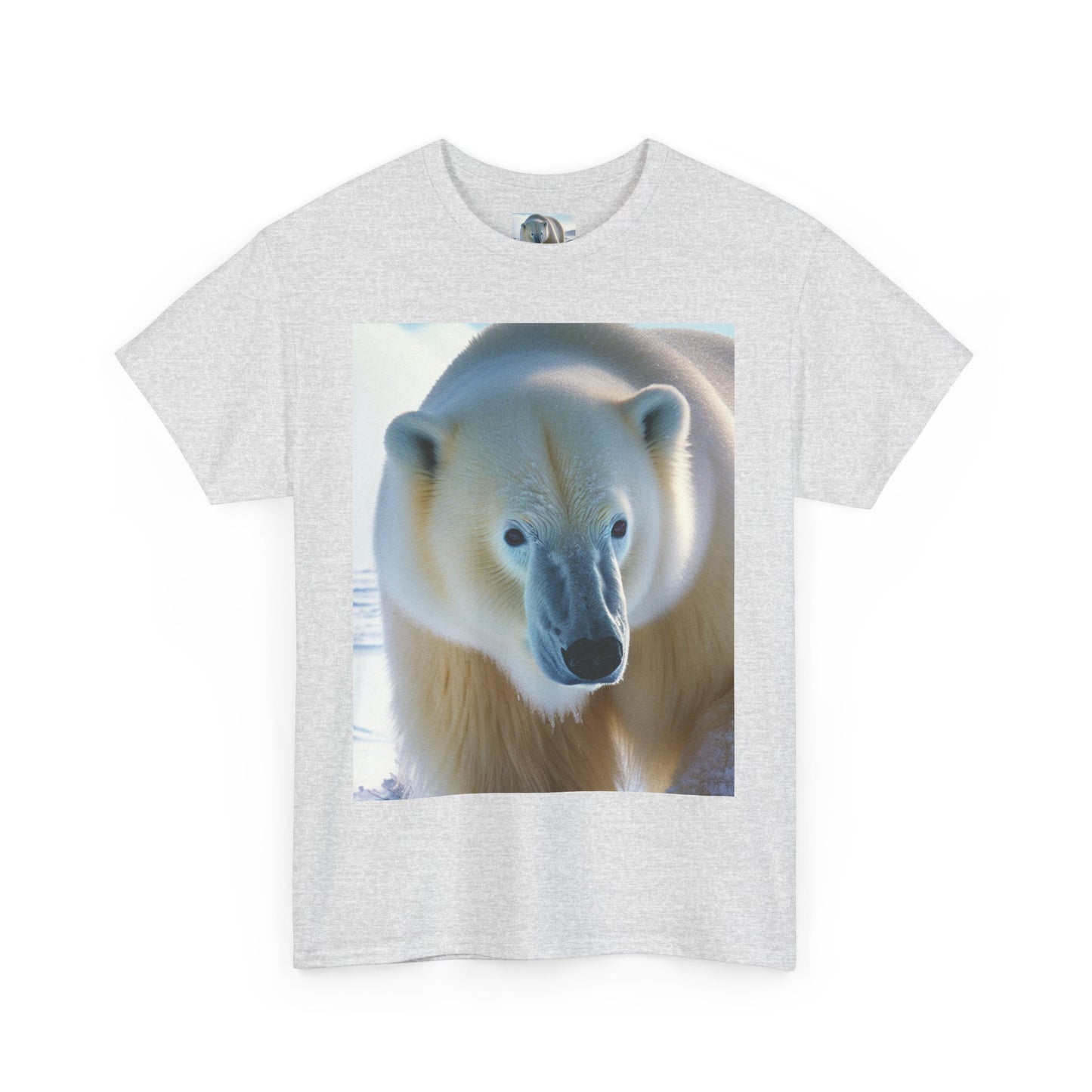 Nature-Inspired Unisex Heavy Cotton Tee with Polar Bear Design