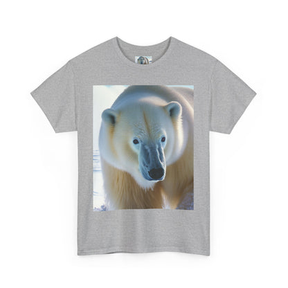 Nature-Inspired Unisex Heavy Cotton Tee with Polar Bear Design