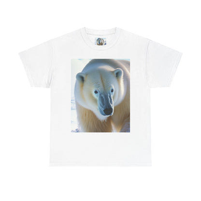 Nature-Inspired Unisex Heavy Cotton Tee with Polar Bear Design